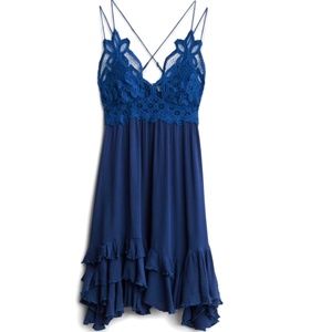 FP One Adella Slip Dress (Free People) Size Small BLUE